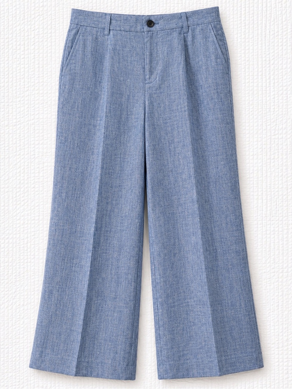 Lands’ End 100% Linen High Rise Wide Leg Pants Gray Blue Size 16